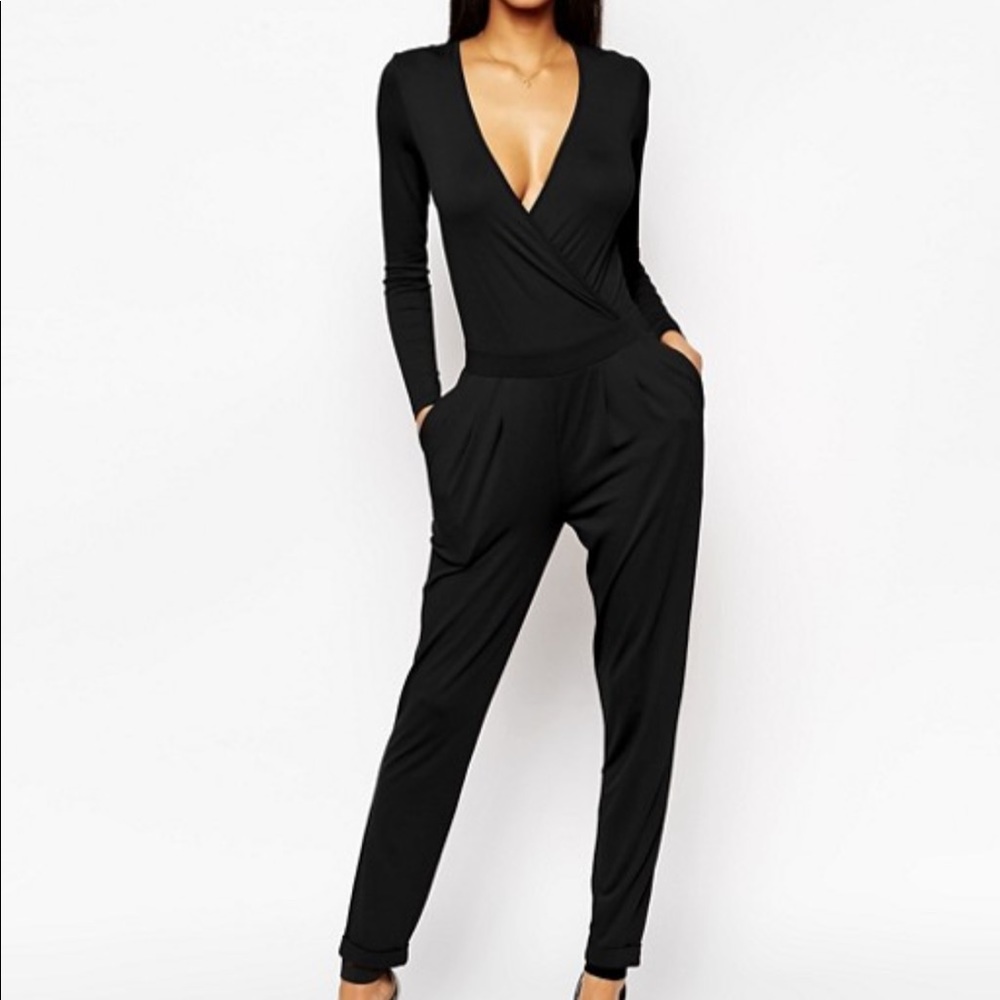 ASOS wrap front back cutout pleated pockets